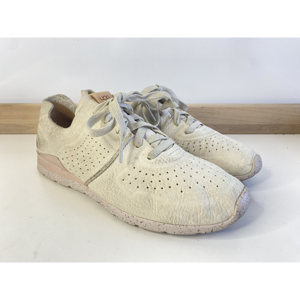 UGG The Perforated Leather Sneakers‎ / Beige Pink Sole / Women's Size 9